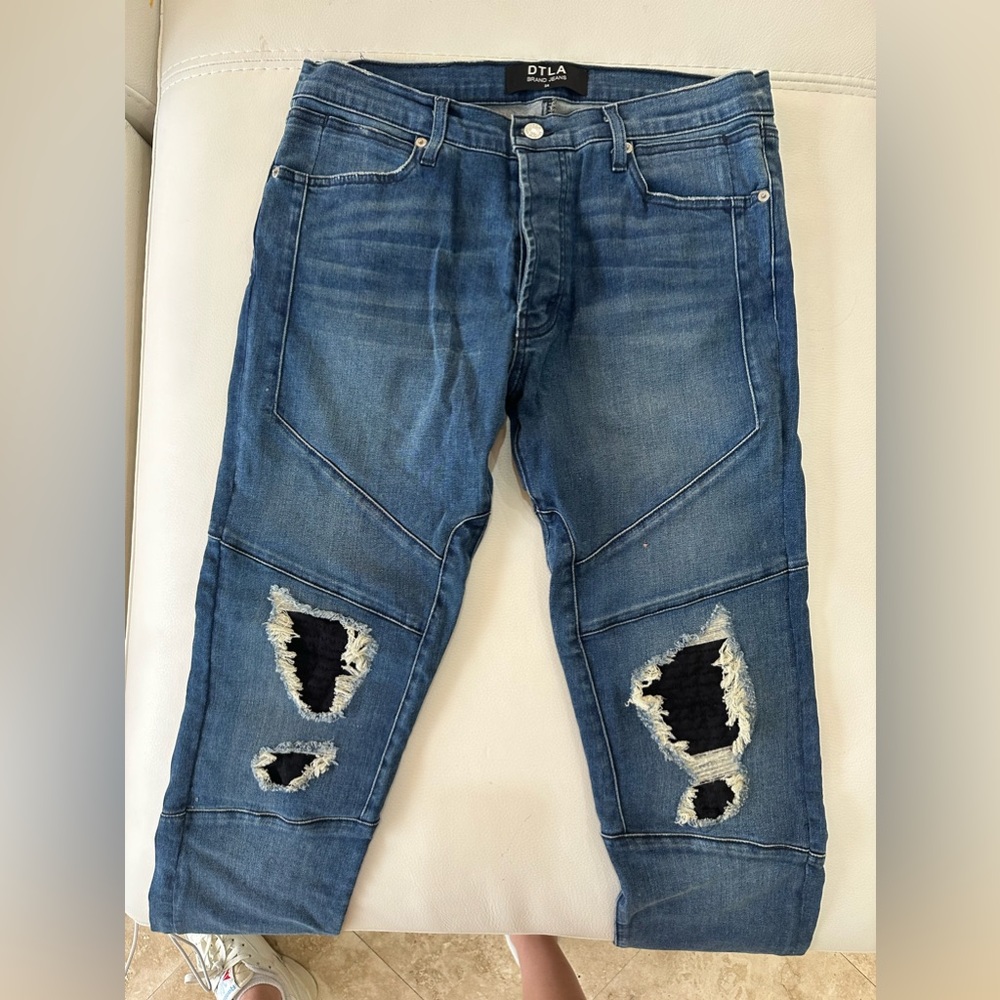 Men’s Blue Ripped Jeans DTLA